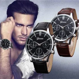 men's watches of the famous luxury brand Leather Band Geneva Quartz Wrist Watch orologi uomo quarzo