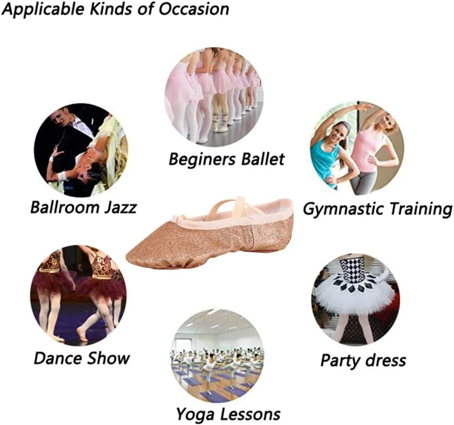 MSMAX Ballet Shoes Wedding Party Dance Flats for Girls (Toddler/Little Kid/Big Kid)