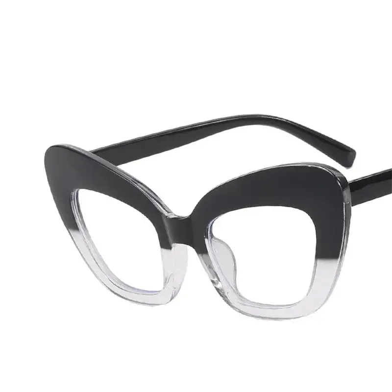 Oversized Cat Eye Clear Glasses