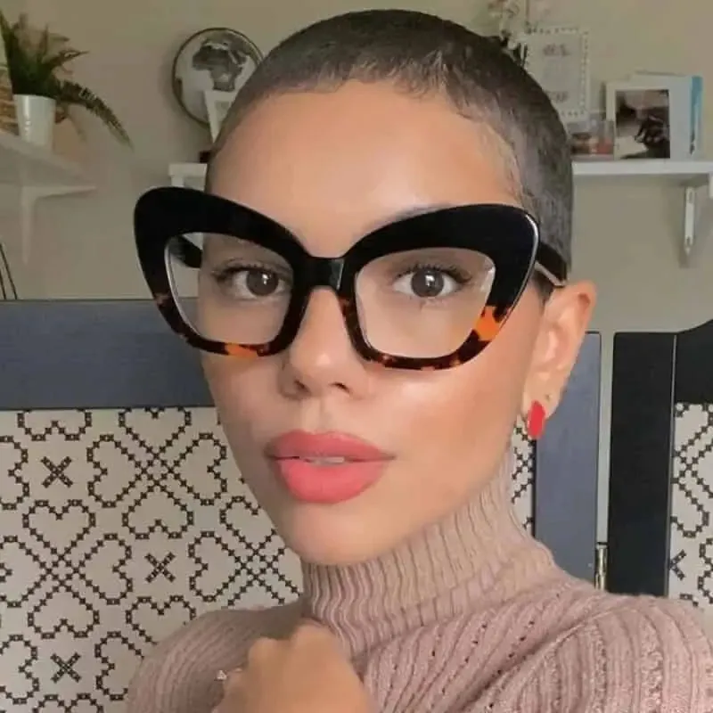 Oversized Cat Eye Clear Glasses