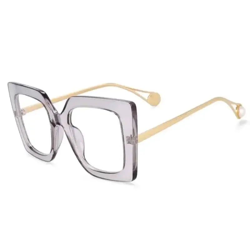 Oversized Square Leopard Pearl Glasses