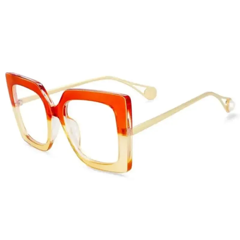 Oversized Square Leopard Pearl Glasses
