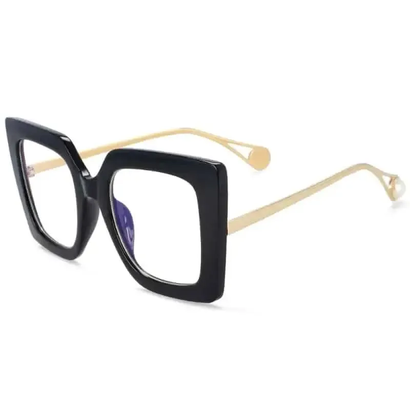 Oversized Square Leopard Pearl Glasses