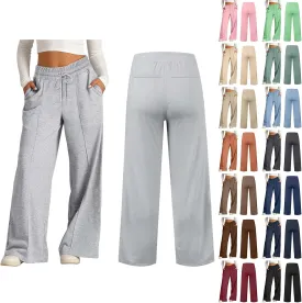 Oversized Wide Leg Sweatpants Women High Waisted Yoga Joggers with Pockets Joggers Sport Workout Active Baggy Trousers