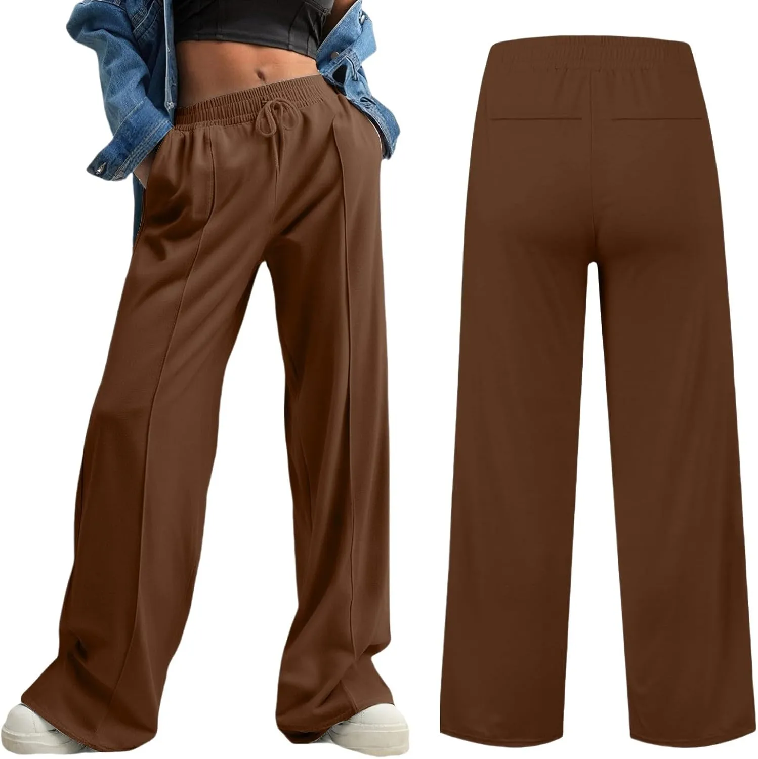 Oversized Wide Leg Sweatpants Women High Waisted Yoga Joggers with Pockets Joggers Sport Workout Active Baggy Trousers