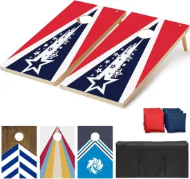 Portable Cornhole Board Set, Corn Hole Games for Adults Outdoor 3 x 2 ft or 4 x 2 ft Corn Hole Boards Set Include 1 Bag and 8 Bean Bags, Adults Outdoor Beach Travel Cornhole Game