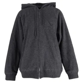 Prada Oversized Hooded Jacket in Grey Cashmere
