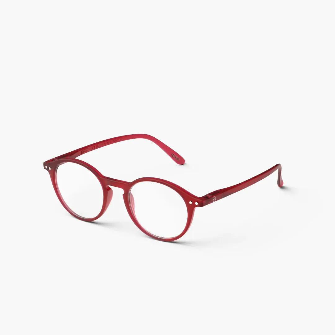 Reading Glasses  1 Round in Rosy Red Style D