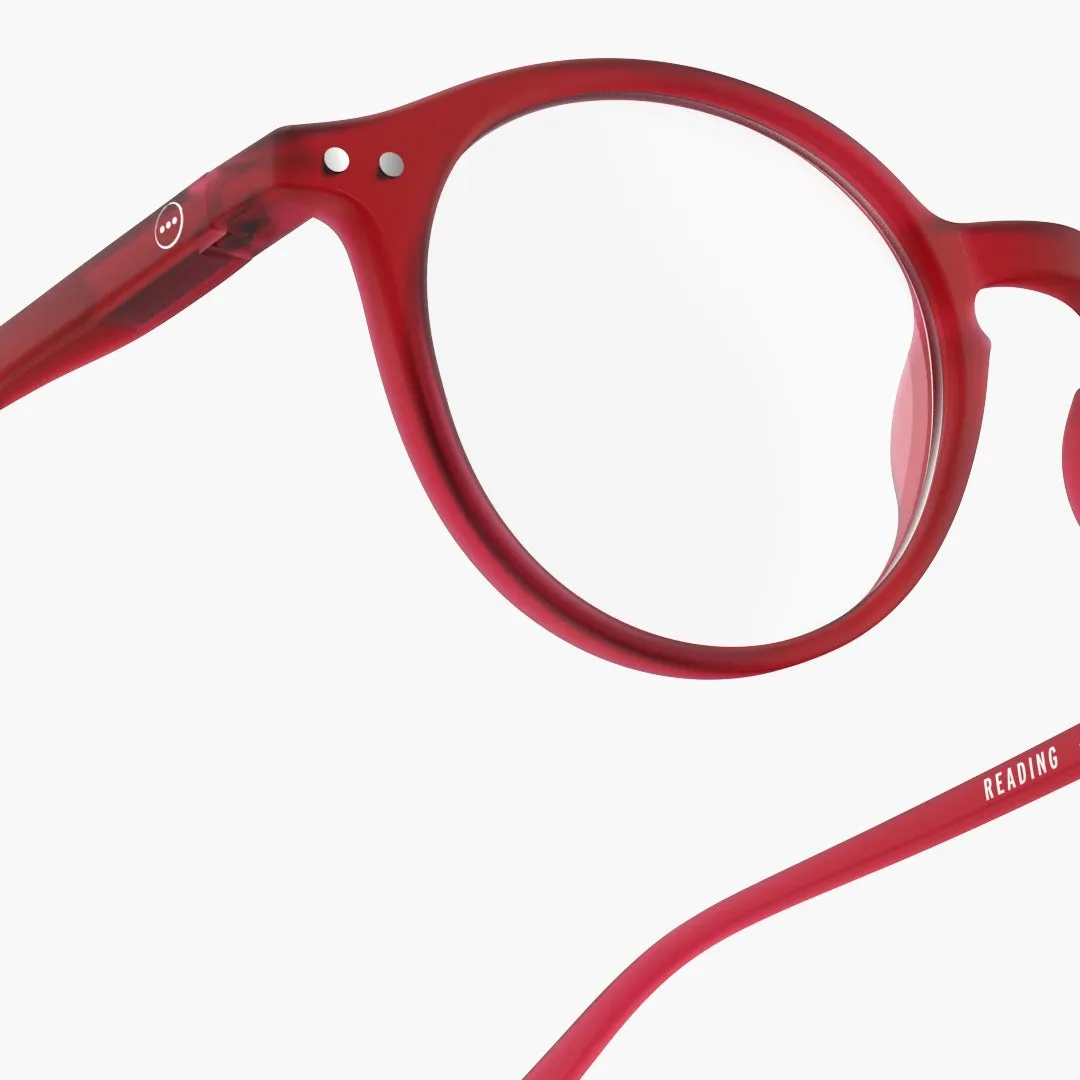 Reading Glasses  1 Round in Rosy Red Style D