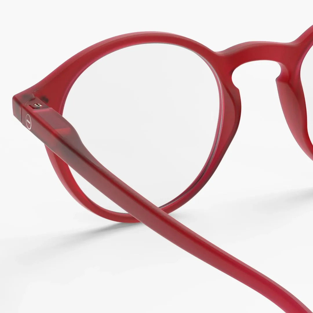 Reading Glasses  1 Round in Rosy Red Style D