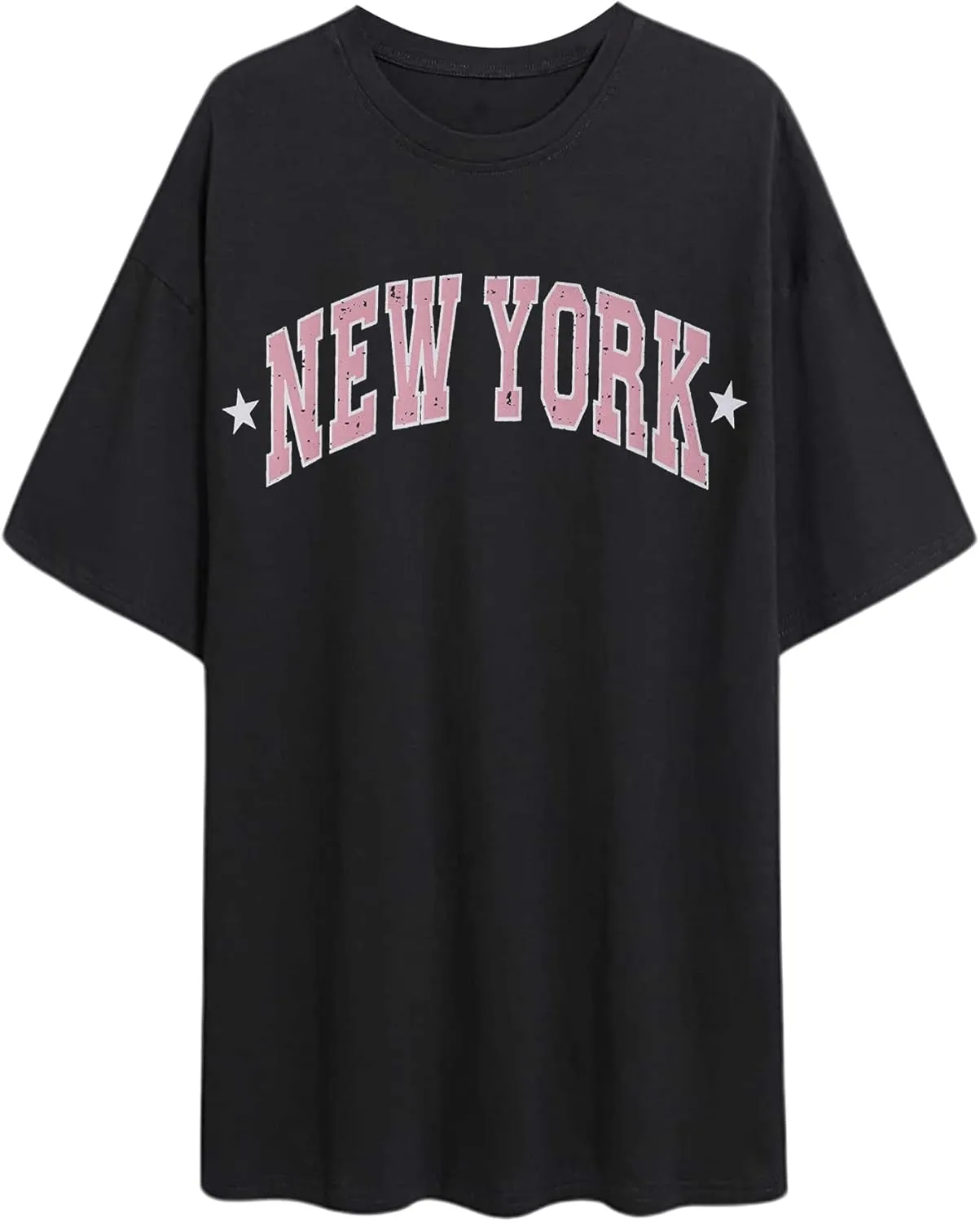 Remidoo Women's Casual Short Sleeve Graphic Oversized T Shirt Loose Letter Print Tee Top Blouse
