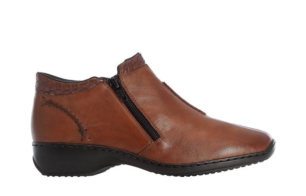 Rieker L3882-24 Womens Twin Zip Casual Ankle Boot
