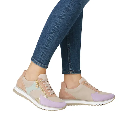Rieker Ladies Trainers - 49010-90 - Beige/Mauve