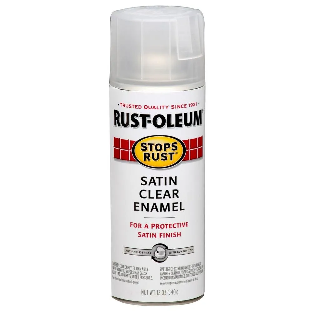 Rust-Oleum® 285092 Stops Rust® Protective Enamel Spray Paint, Satin Clear, 12 Oz