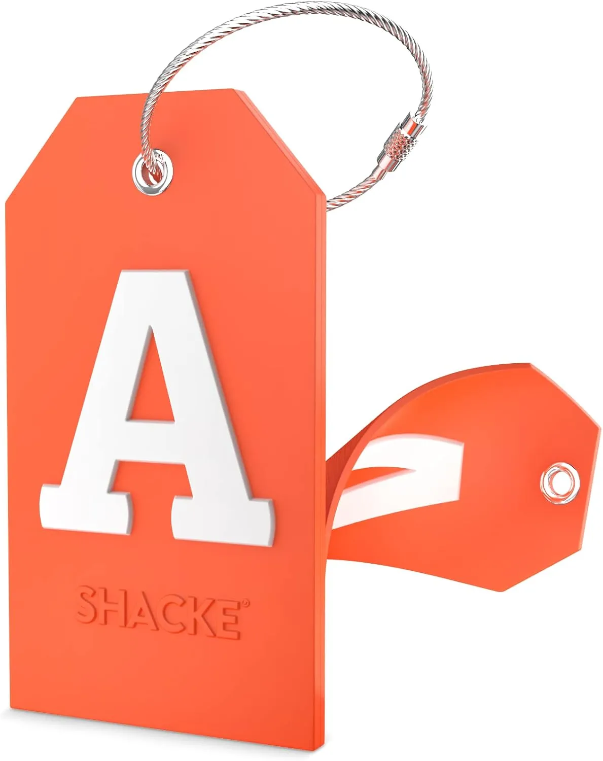 Shacke Initial Luggage Tag with Full Privacy Cover and Stainless Steel Loop  (Letter A)