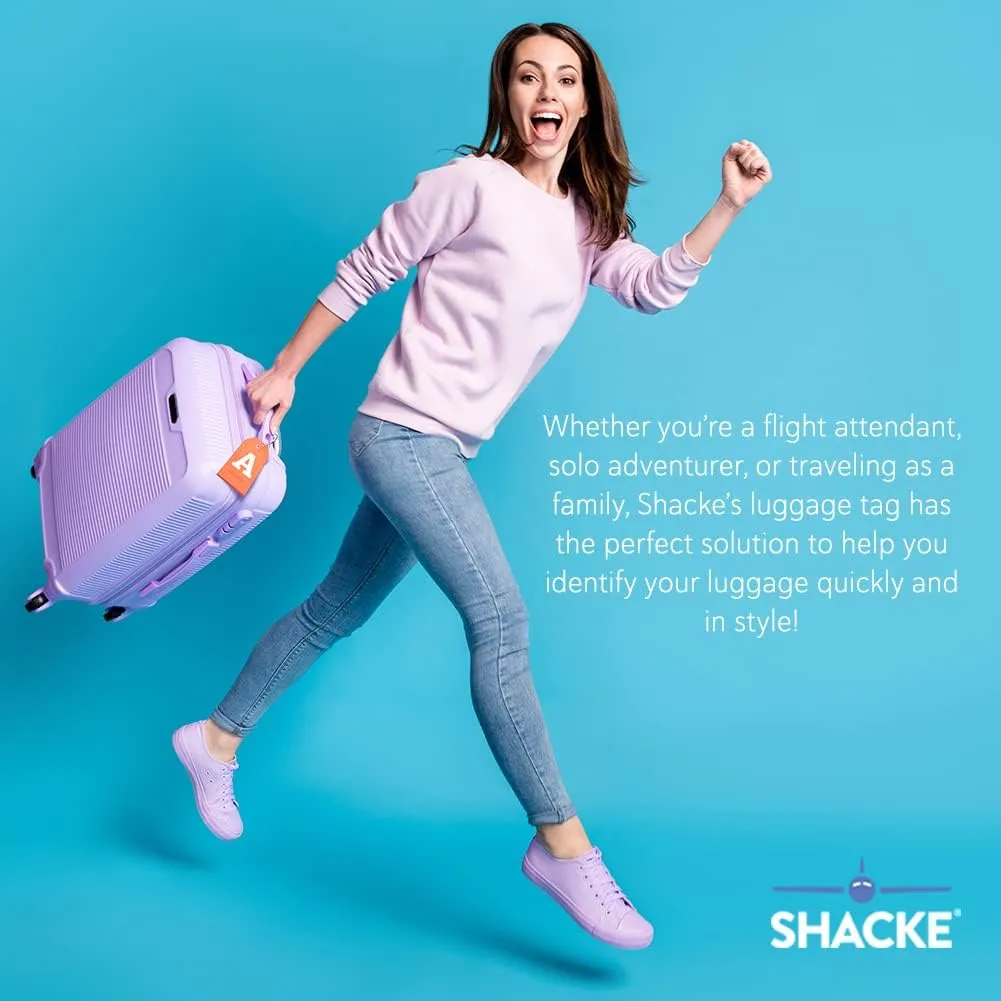 Shacke Initial Luggage Tag with Full Privacy Cover and Stainless Steel Loop  (Letter A)