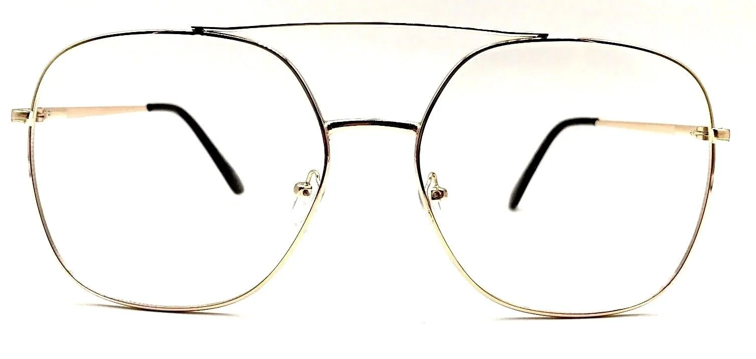 Silver Clear Square Round Women's Clear Glasses