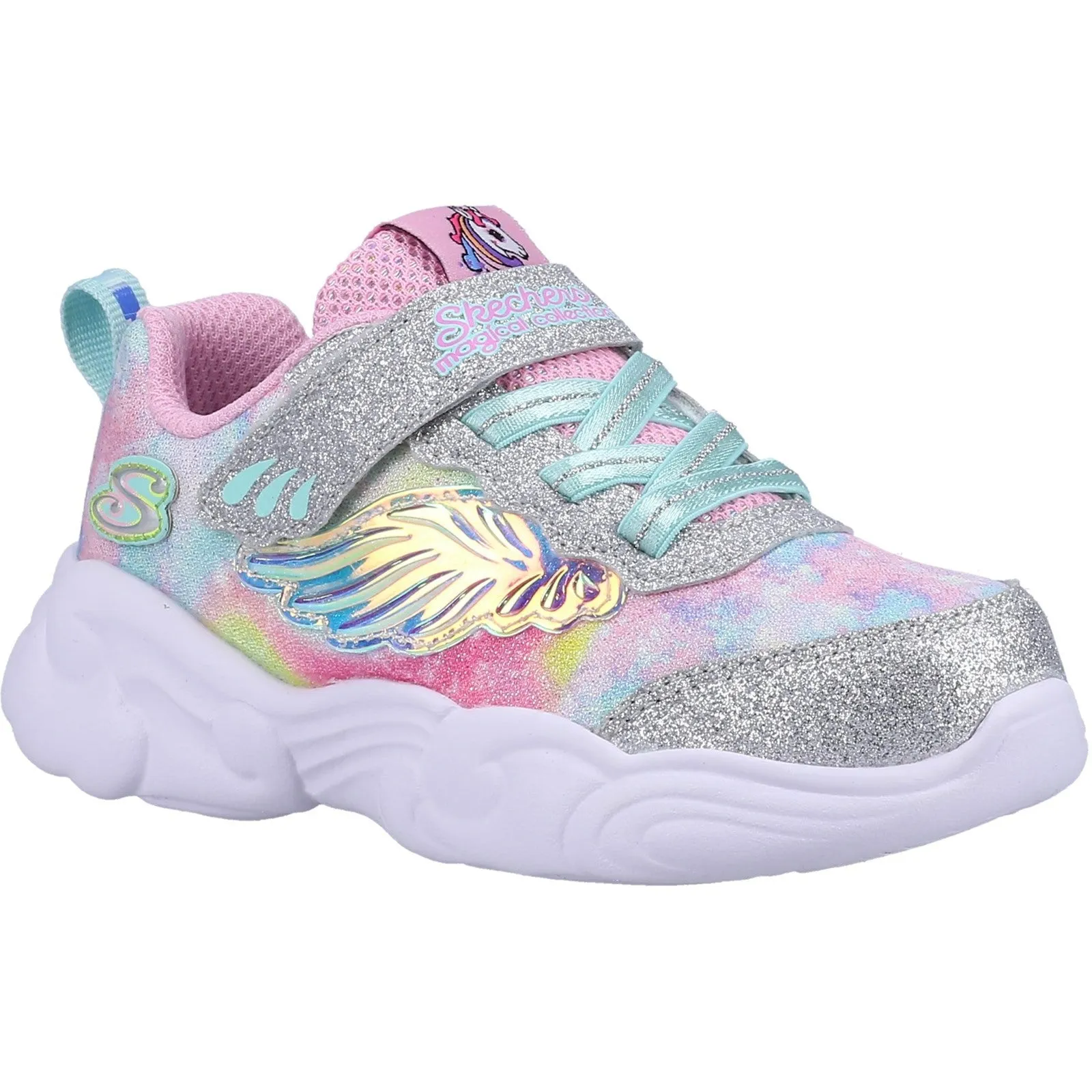 Skechers Infant Girls Unicorn Storm Sports Trainers - Silver