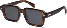 SOJOS Trendy Square Polarized Sunglasses for Women Men, 70s 80s Retro Vintage Rectangle Shades SJ2345