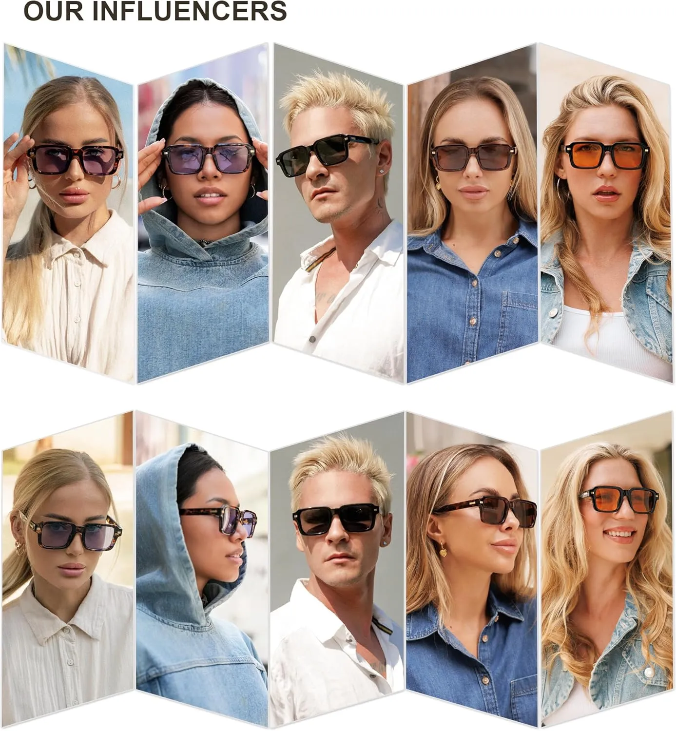SOJOS Trendy Square Polarized Sunglasses for Women Men, 70s 80s Retro Vintage Rectangle Shades SJ2345