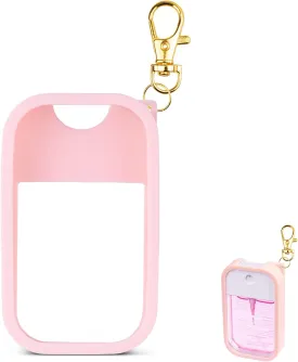 TERPINK Silicone Case Compatible with Touchland Hand Sanitizer Spray, Protective Case with Keychain for Power Mist and Glow Mist 1 fl oz, Hand Sanitizer Spray Accessory (Pink, 1 Pack)