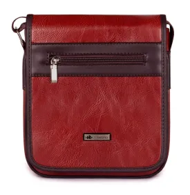 THE CLOWNFISH Abstract Series Synthetic 22 cms Umber Brown Messenger Bag