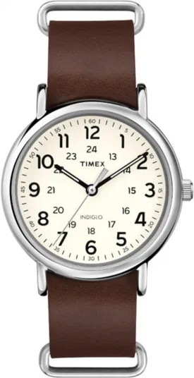Timex Weekender 38mm Unisex Analog Watch | INDIGLO Backlight | Adjustable Durable Nylon Fabric Slip Through Strap | 24 Hour Time