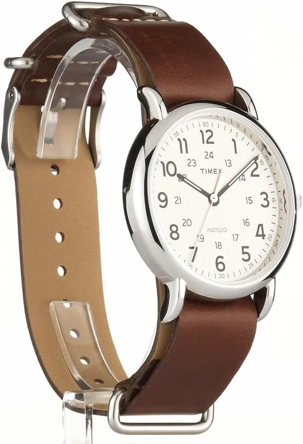 Timex Weekender 38mm Unisex Analog Watch | INDIGLO Backlight | Adjustable Durable Nylon Fabric Slip Through Strap | 24 Hour Time