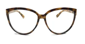 Tortoise Style Oversized Cat Eye Clear Glasses