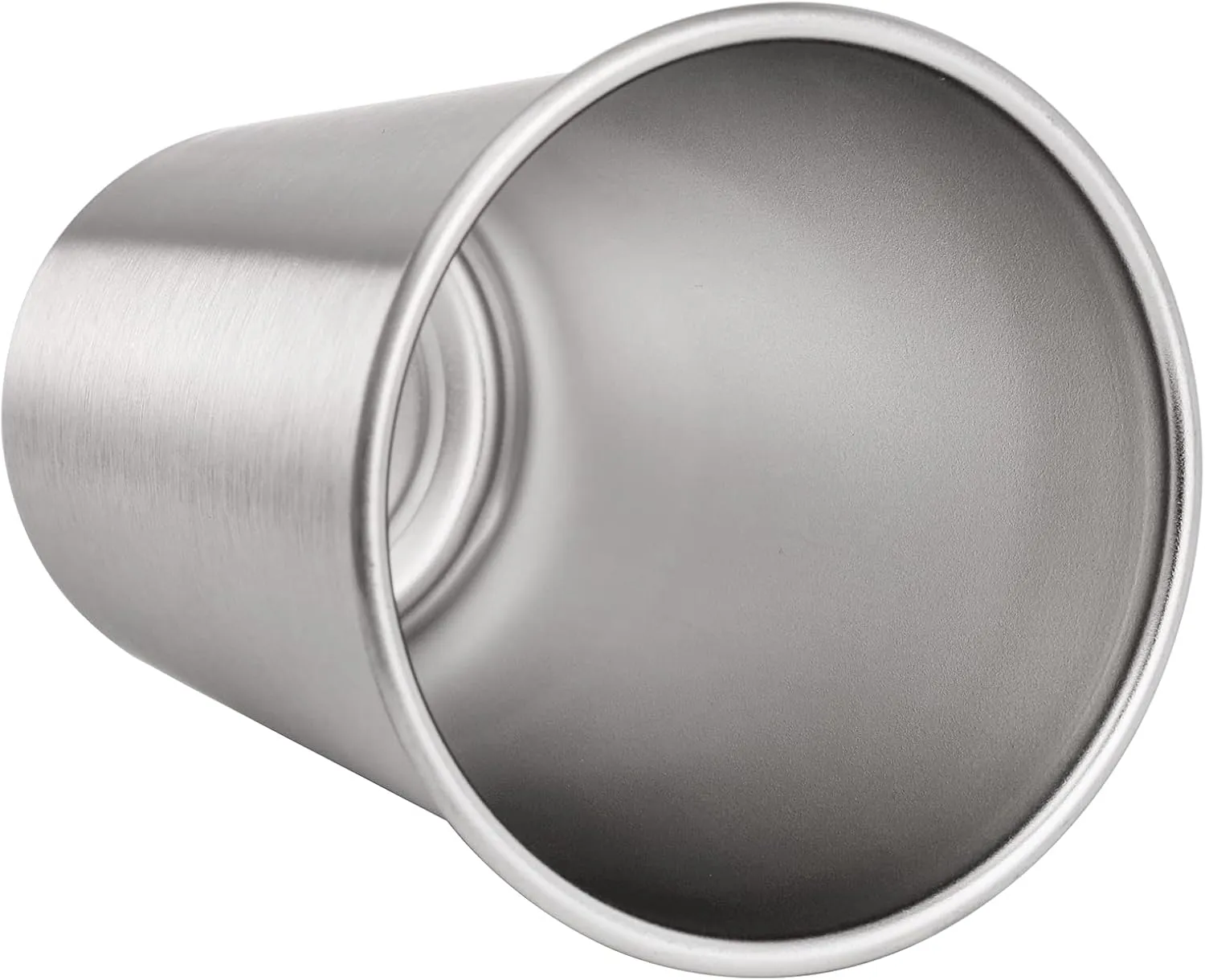 Tosnail 6 Pack 16 oz Stainless Steel Pint Cups Metal Cups Unbreakable Drinking Glasses Water Tumblers for Kids, Adults Indoor and Outdoor Use - Silver