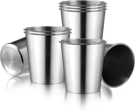 Tosnail 8 Pack 8 oz Stainless Steel Cups, Small Metal Cups, Unbreakable Drinking Glasses, Water Tumblers
