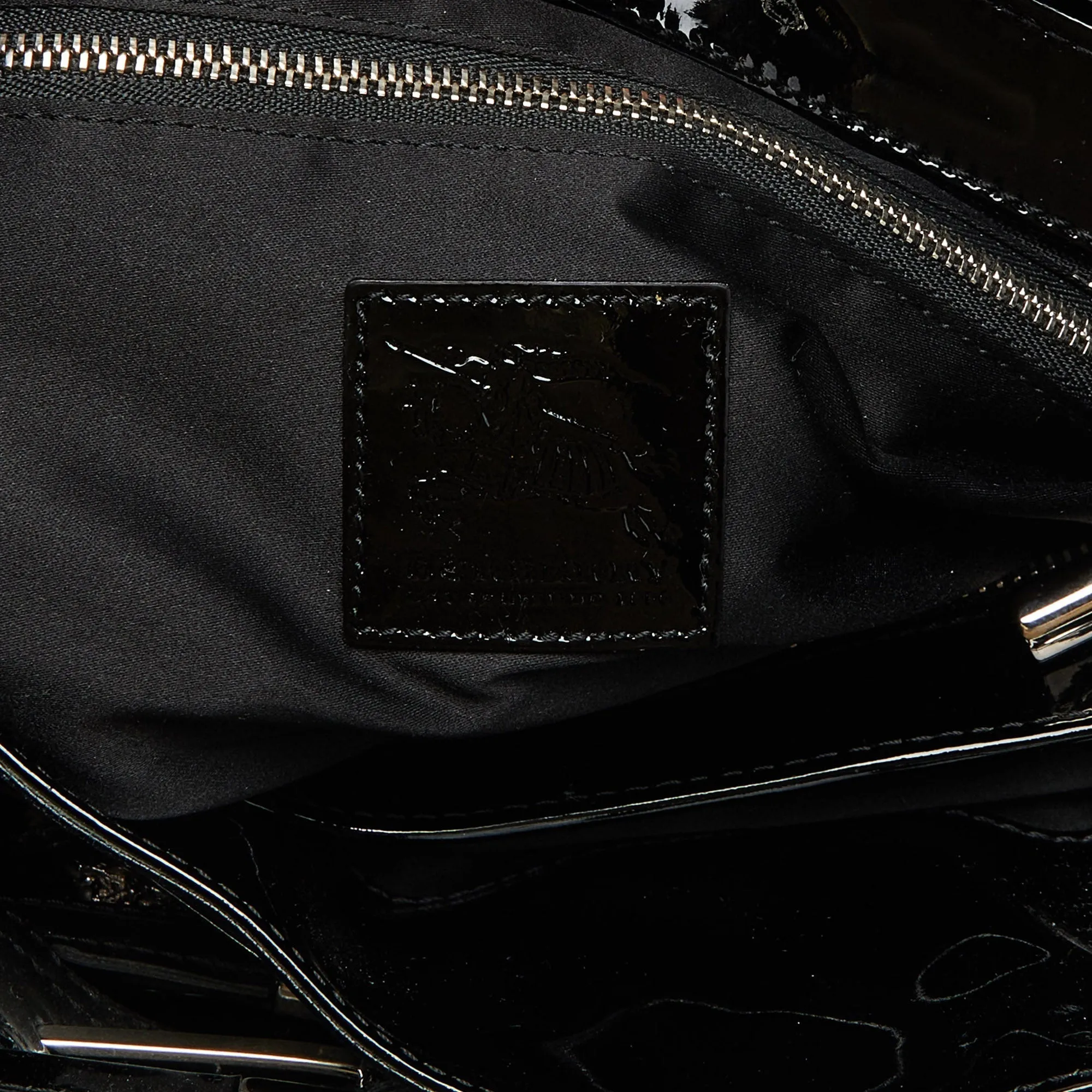 Trendy Inspired Burberry Black Quilted Patent Leather Large Beaton Tote