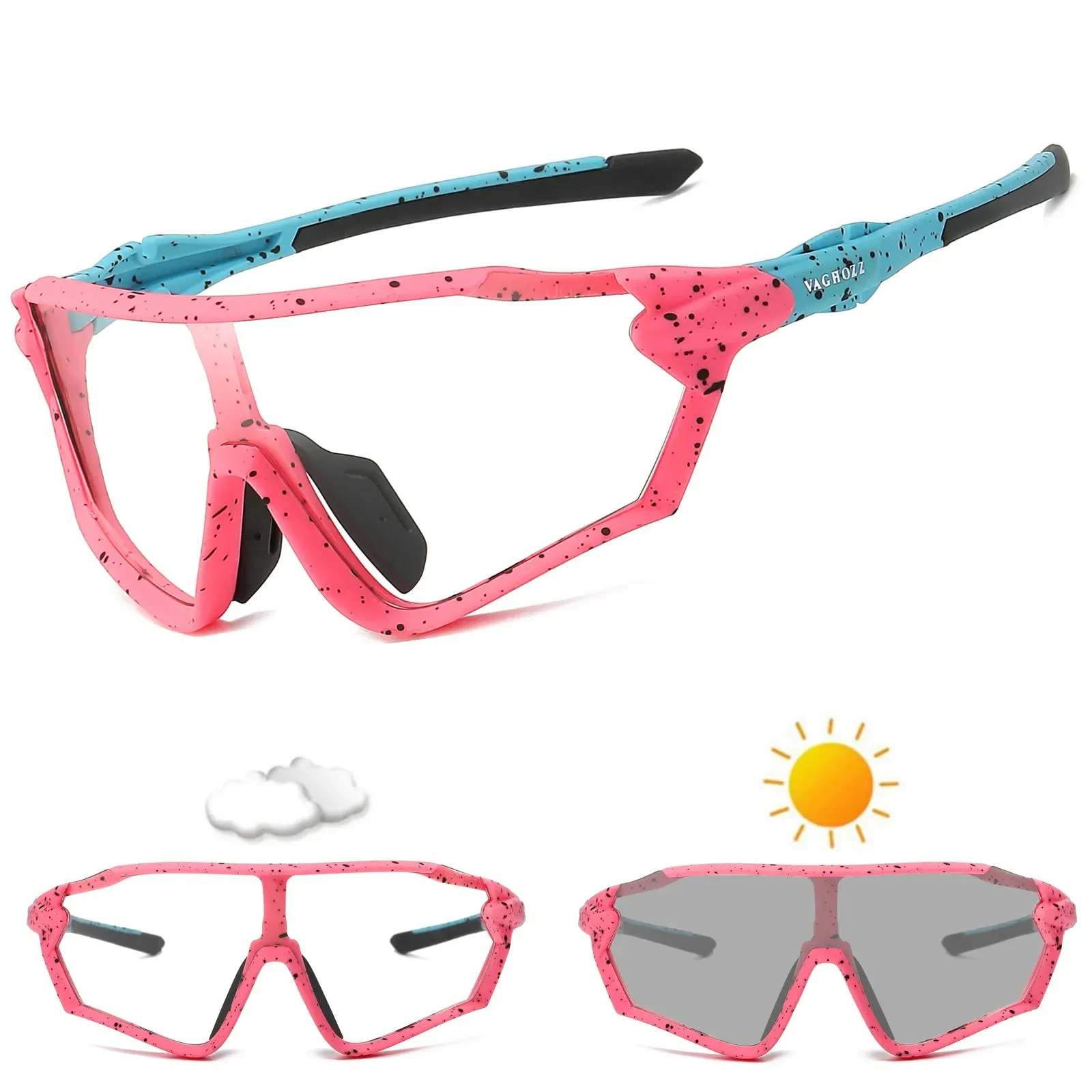 VAGHOZZ Brand New UV400 And Photochromic Cycling Glasses Outdoor Sunglasses Men Women Sport Eyewear MTB Bike Bicycle Goggles