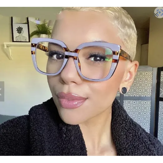 Women Oversized Square / Clear Lens / Square Optical Frames